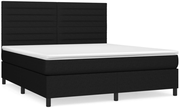 vidaXL Boxspringbett mit Matratze Schwarz 180x200 cm Stoff 3141875