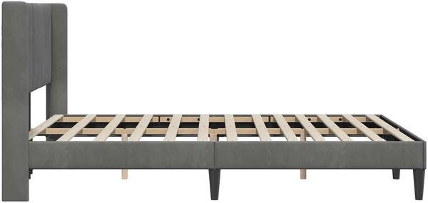 vidaXL Bettrahmen mit Kopfteil Dunkelgrau 140 x 200 cm Samt 42027510 Bild 5