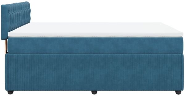vidaXL Boxspringbett mit Matratze Blau 140x200 cm Samt 3290068 Bild 7