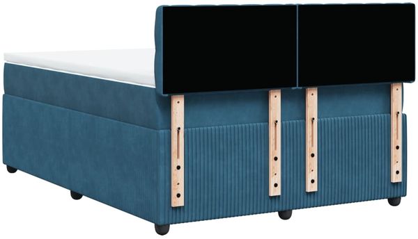 vidaXL Boxspringbett mit Matratze Blau 140x200 cm Samt 3290068 Bild 8