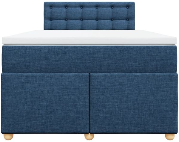 vidaXL Boxspringbett mit Matratze Blau 120x190 cm Stoff 3286639 Bild 4
