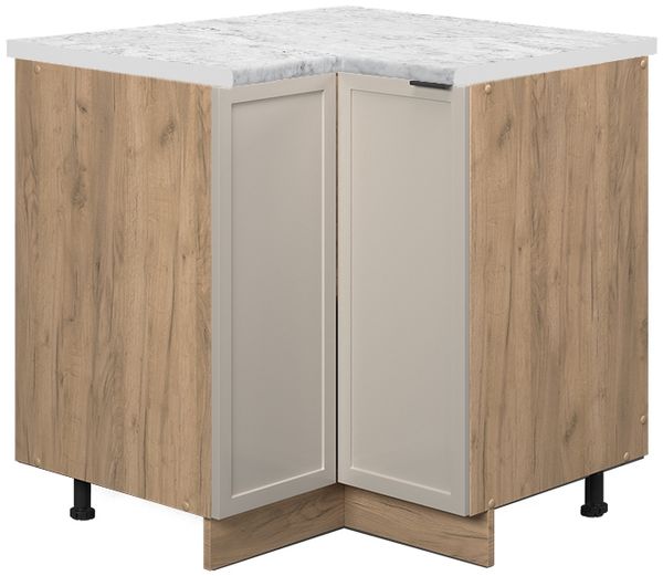 Eckunterschrank Fame-Line GrauBeige 80.5 cm , AP Marmor Vicco