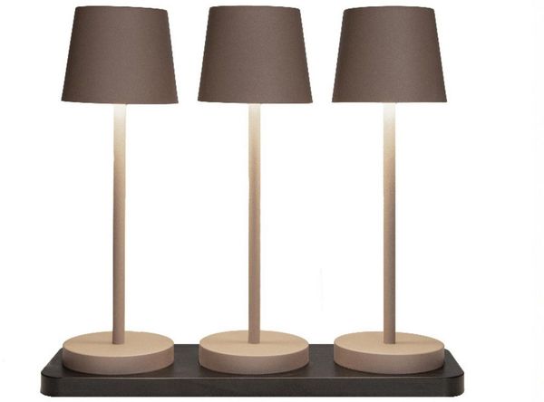 Coen Bakker Deco BV LED Außen-Tischleuchte Portable Light, Dimmfunktion, LED, warmweiß, kaltweiß, neutralweiß, taupe Ladestation dimmbar touch 28cm