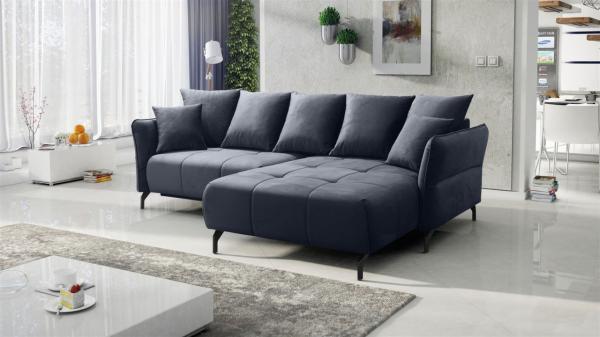 Ecksofa Schlafsofa Sofa SADIE Stoff Element Dunkelgrau Ottomane Rechts