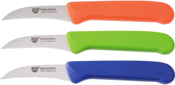 GRÄWE Obstmesser, 3er Set, Gemüsemesser, kleines Küchenmesser-Set, Schälmesser, Edelstahl, bunt, super scharf geschliffen