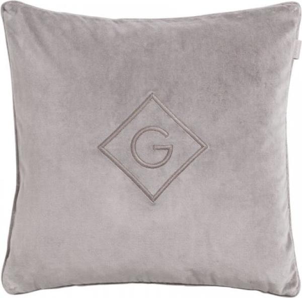 Gant Home Kissenhülle Velvet G Cushion Samt Elephant Grey (50x50cm) 853080301-161