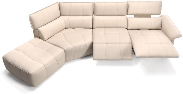 Sofanella Eckcouch ADRIA Ledersofa Ecksofa Wohnlandschaft in Creme