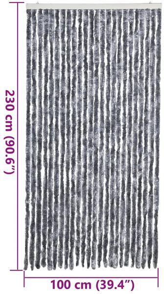 vidaXL Fliegenvorhang Silbern 100x230 cm Chenille 377380 Bild 7