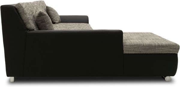 DOMO Collection Treviso, Ecksofa, Webstoff/Kunstleder weißgrau/schwarz, 178 x 240 cm Bild 4