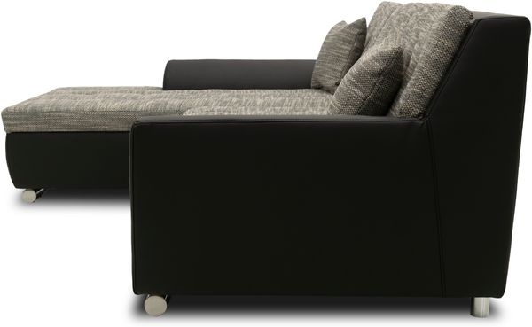 DOMO Collection Treviso, Ecksofa, Webstoff/Kunstleder weißgrau/schwarz, 178 x 240 cm Bild 3