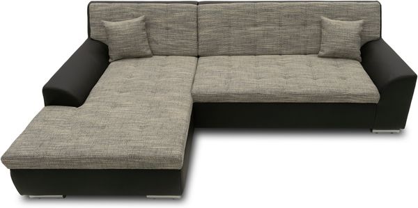 DOMO Collection Treviso, Ecksofa, Webstoff/Kunstleder weißgrau/schwarz, 178 x 240 cm Bild 6