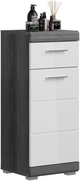 Unterschrank Stirling / Scout, Holzwerkstoff, Grau, Weiß, 37 x 88 x 31 cm