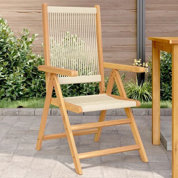 vidaXL Gartenstühle 2 Stk. Beige Massivholz Akazie und Polypropylen 367656