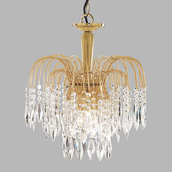 Waterfall, 3Flammige Deckenleuchte, Gold, Klarer Kristall