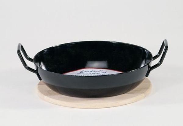 Krüger Schlemmerpfanne mit Holzbrett. 20cm
