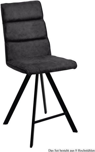 Thekenstuhl drehbar (8er-Set) Devinne 47x109x60 Schwarz/Anthrazit