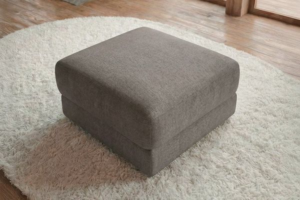 riess-ambiente Fußhocker LOFT 75cm taupe - Chenille, Nosagfederung, Taschenfederkern, für Couch (Einzelartikel, 1 St), Weicher Polsterhocker - ideal für moderne Wohnzimmer & Loft-Wohnungen
