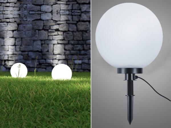 Reality Leuchten Kugelleuchte, LED wechselbar, Warmweiß, Ideen Gartenbeleuchtung Garten-kugeln Wegbeleuchtung Leuchtkugel Ø40cm