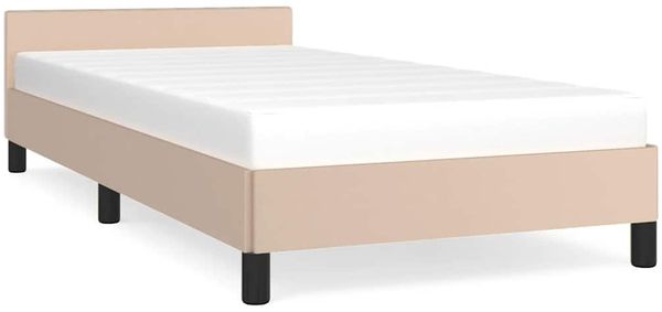 Einzelbettgestell Design für Erwachsene mit Kopfteil ohne Matratze Cappuccino 100x200 cm d3068e