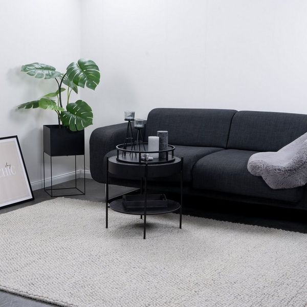 Consilio Concept Designteppich WOOLY Teppich Wohnzimmer Wolle Designer Natur Vegan, Kugelteppich, Filzkugelteppich, Wollteppich