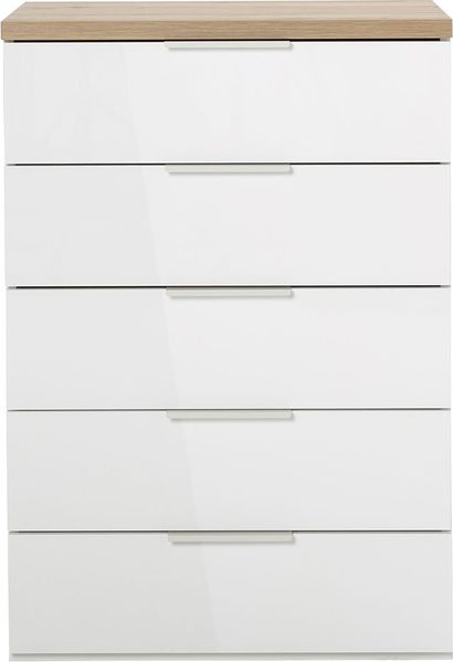 Kommode Moonlight / Mundi, Holzwerkstoff, Weiß, Holzfarben, 69 x 102 x 45 cm