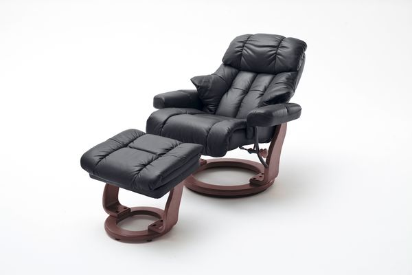 Relaxsessel Calgary XXL braun Leder mit Hocker/ Natur Bild 9
