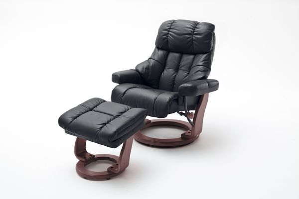 Relaxsessel Calgary XXL braun Leder mit Hocker/ Natur Bild 10