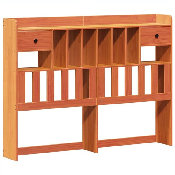 vidaXL Massivholzbett ohne Matratze Wachsbraun 140x190 cm Kiefernholz 3323274 Bild 6