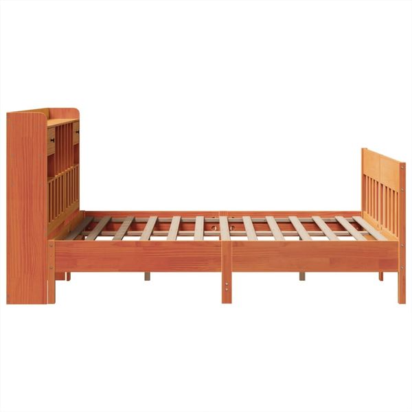 vidaXL Massivholzbett ohne Matratze Wachsbraun 140x190 cm Kiefernholz 3323274 Bild 7