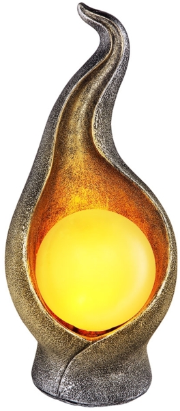 LED Gartenleuchte, Silber, Gold, Leuchtkugel, H 26,5cm