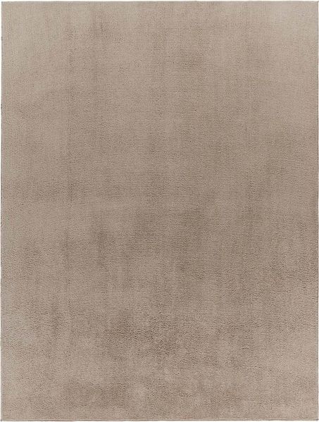 TaraCarpet Teppich Supersoft Kurzflorteppich Fiona Uni, rechteckig, Höhe: 14 mm, Wohnzimmer, Schlafzimmer, Esszimmer, Fiona taupe 50x80