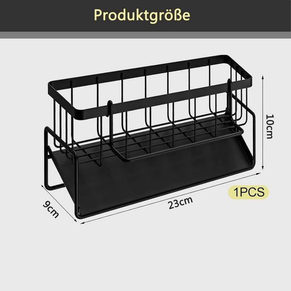 Venkuber Küchenorganizer-Set Spülbecken Organizer mit Abtropfschale, Rostfrei Edelstahl, Spülbecken Handtuch Organizer Für Badezimmer Küche Spüle