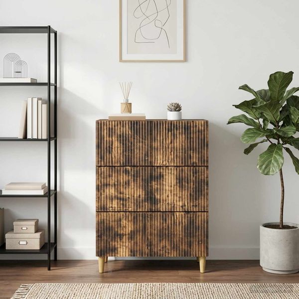 vidaXL Schubladenschrank Geräucherte Eiche 66 x 34,5 x 90 cm 894610