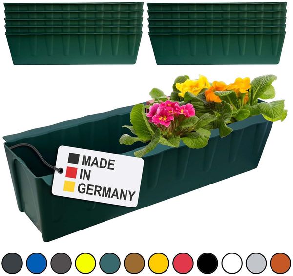 Hossi's Wholesale 10 Euro-Paletten Blumenkästen-Einsätze | 37,3cm Dunkelgrün | Pflanzkasten für Europalette Palette | Balkonkasten | Blumentopf | aus stabilen Kunststoff | Made in Germany