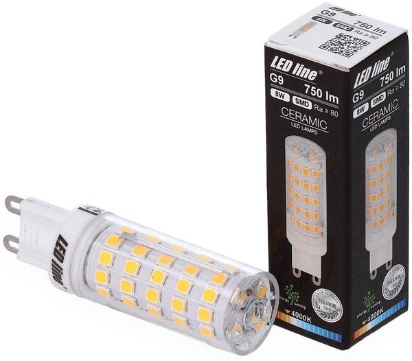 LED-Line LED-Leuchtmittel G9 LED Leuchtmittel 8W Neutralweiß 750 Lumen Stiftsockel, 10 St.