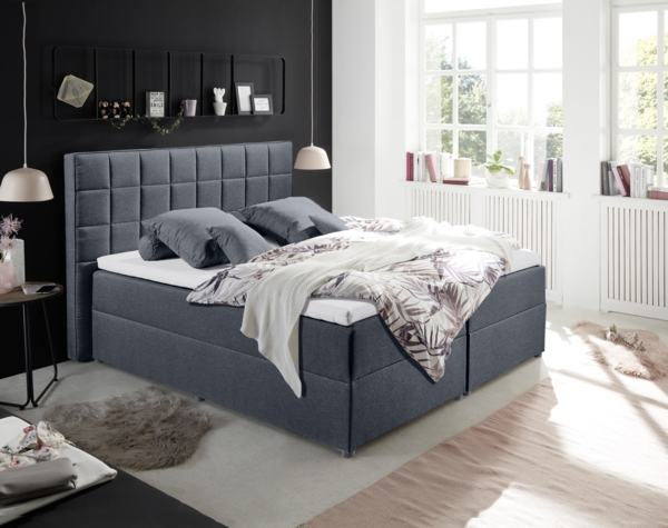 Polsterbett >ALASKA 2< Liegefläche 160x200cm, in anthrazit - 180x123x213 (BxHxT) Bild 2