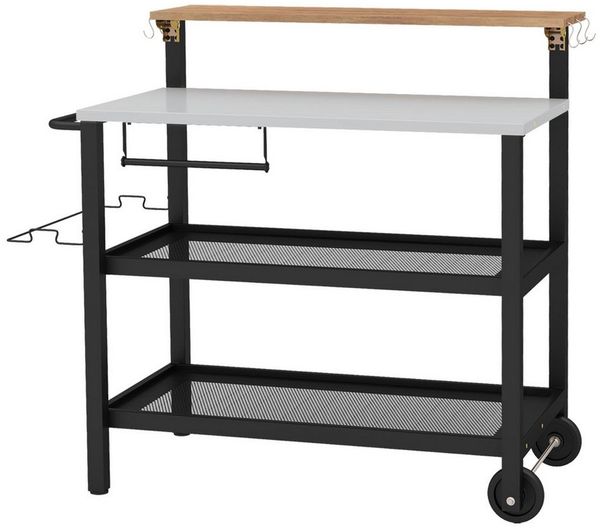 COSTWAY Grillablagetisch, Grillwagen Servierwagen mit Räder