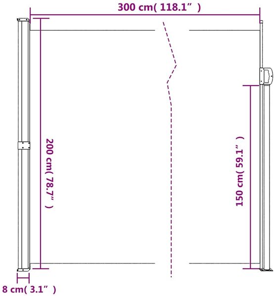 vidaXL Seitenmarkise Ausziehbar Braun 200x300 cm 4004359 Bild 10