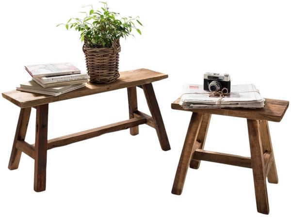 Bank/Blumenhocker 50cm "Ranch" recyceltes Holz
