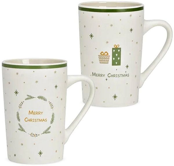 matches21 HOME & HOBBY Tasse Große Weihnachts-Tassen mit Spruch 2er Set Porzellan 8 cm, 385 ml, 2-tlg, Porzellan, Spülmaschinenfeste Kaffeetassen Kaffee-Becher als Glühweintassen