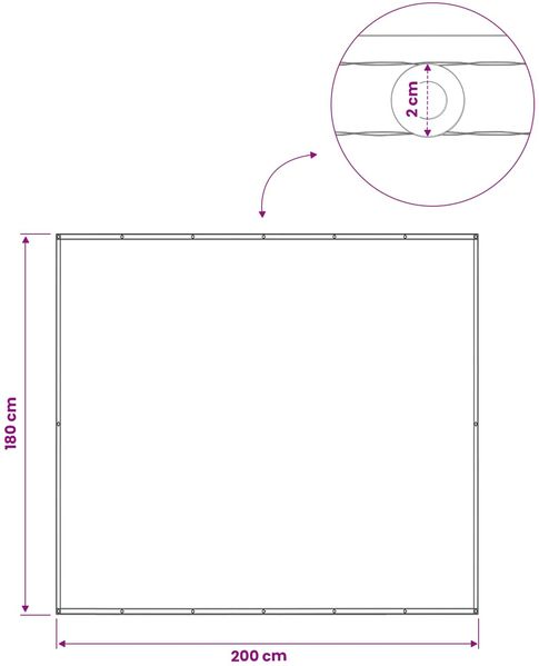vidaXL Balkon Sichtschutz 180 x 200 cm Stoff mit PU-Beschichtung 42036550 Bild 6