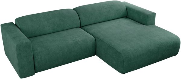Ecksofa PASADENA, freistehendes Ecksofa, breite Armlehnen, Federsitz - rechts - Grün Stoff Bild 6