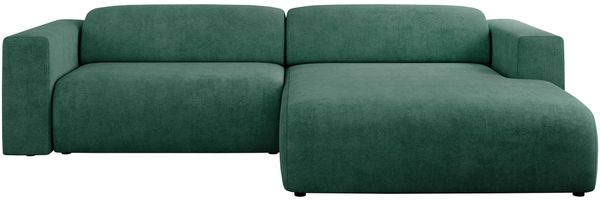 Ecksofa PASADENA, freistehendes Ecksofa, breite Armlehnen, Federsitz - rechts - Grün Stoff Bild 5