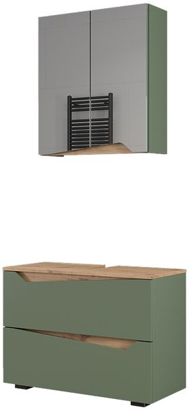 Badmöbel-Set Marelle Grün/Artisan 2 Teile Vicco