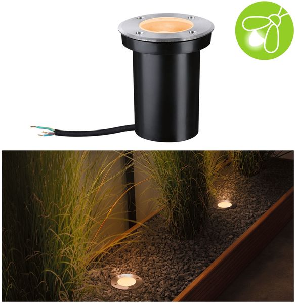 Paulmann 94732 LED Bodeneinbauleuchte Goldlicht rund 110mm Edelstahl
