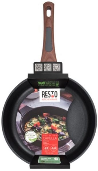 RESTO Kitchenware Bratpfanne Capella, Pfanne antihaftbeschichtet und spülmaschinenfest, Aluminiumguss (1-tlg), Schmorpfanne mit einzigartigem 3D-Design
