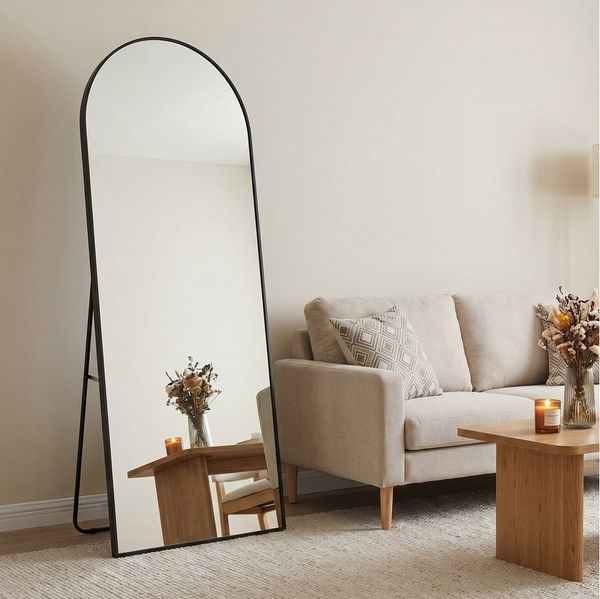 OTTO home Spiegel Standspiegel Addrik, wahlweise in 2 Größen 150x40cm oder 180x60cm (als Wandspiegel und Standspiegel einsetzbar, Rahmen aus Metall), Ganzkörperspiegel mit Sicherheitsglas, in verschiedenen Farben