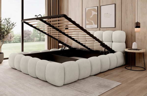Compleo Polsterbett BUBBLE boucle Designerbett 140/160/180x200 BIZU, Wolkenbett Bild 2