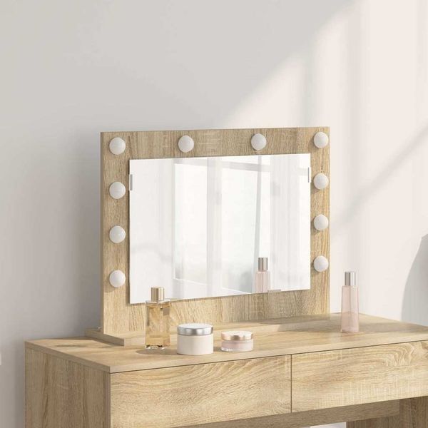 vidaXL Waschtischspiegel Rechtwinklig Sonoma-Eiche 60 x 45 x 18 cm 868311