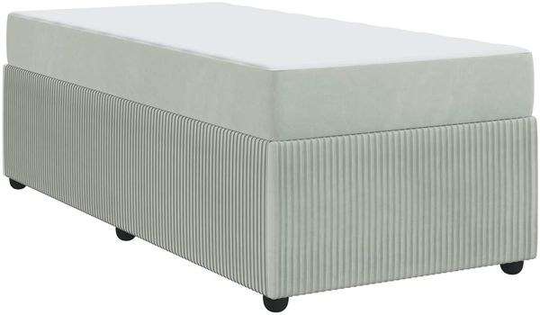 vidaXL Bettrahmen mit Matratze Hellgrau 90 x 190 cm Stoff 3398334 Bild 4